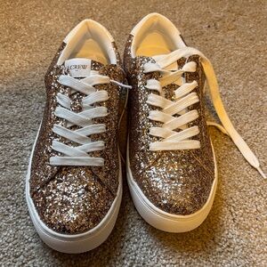 J. Crew Women's Sparkling Sneakers - Gold and White